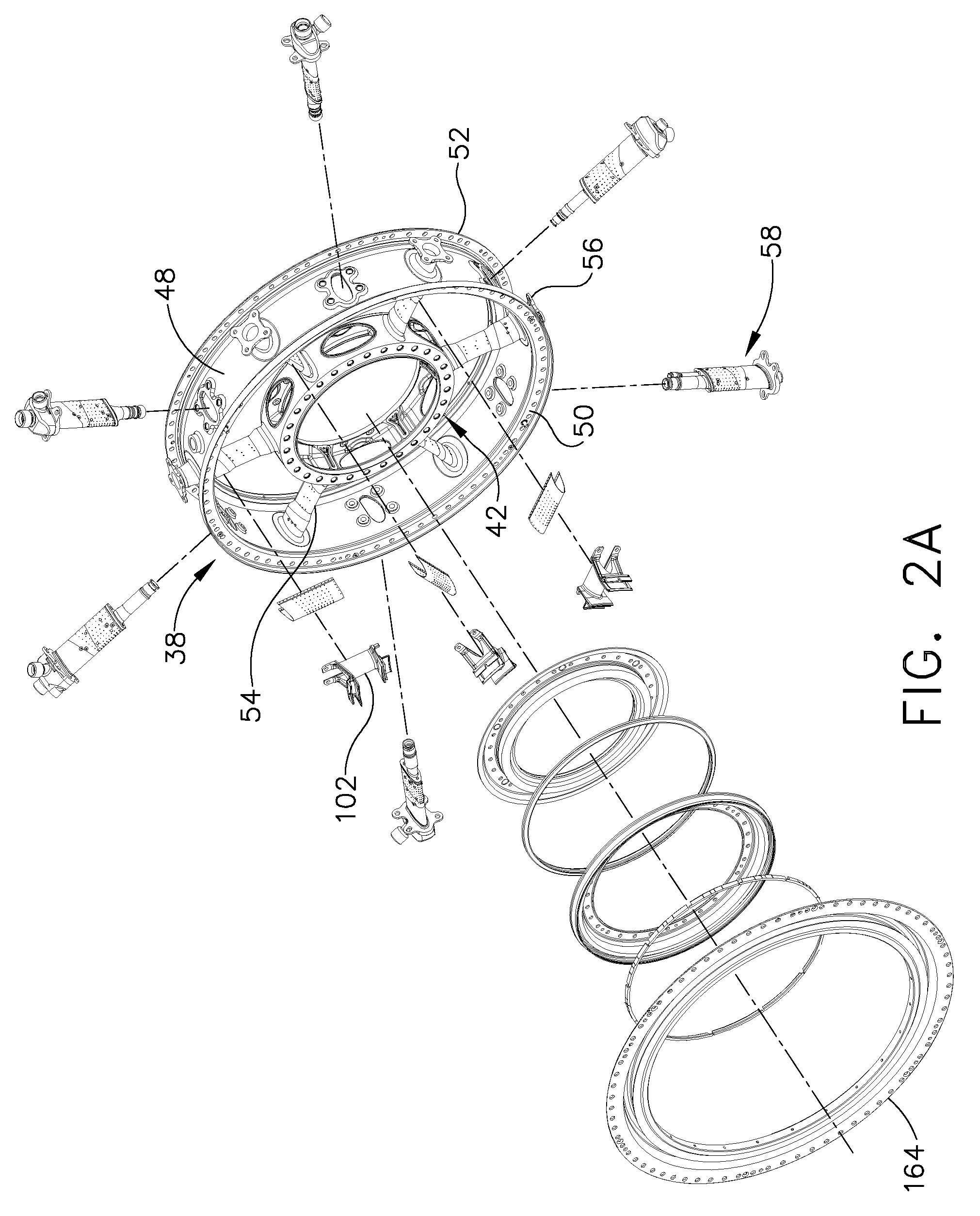 Turbine frame assembly and method for a gas turbine engine