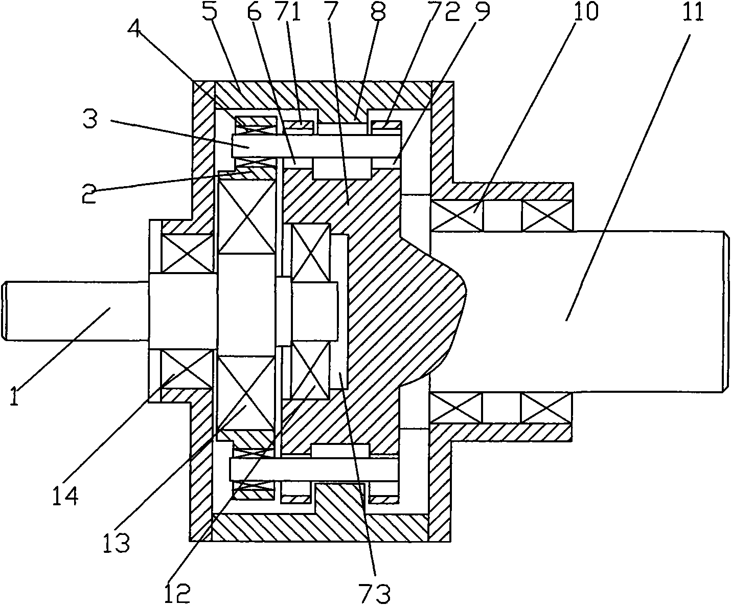 Fixed-axis cycloid transmission device