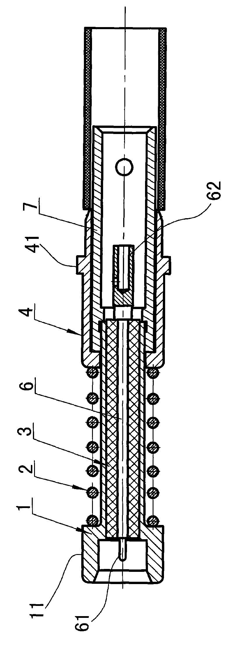 Coaxial contact element and electric coupler using same