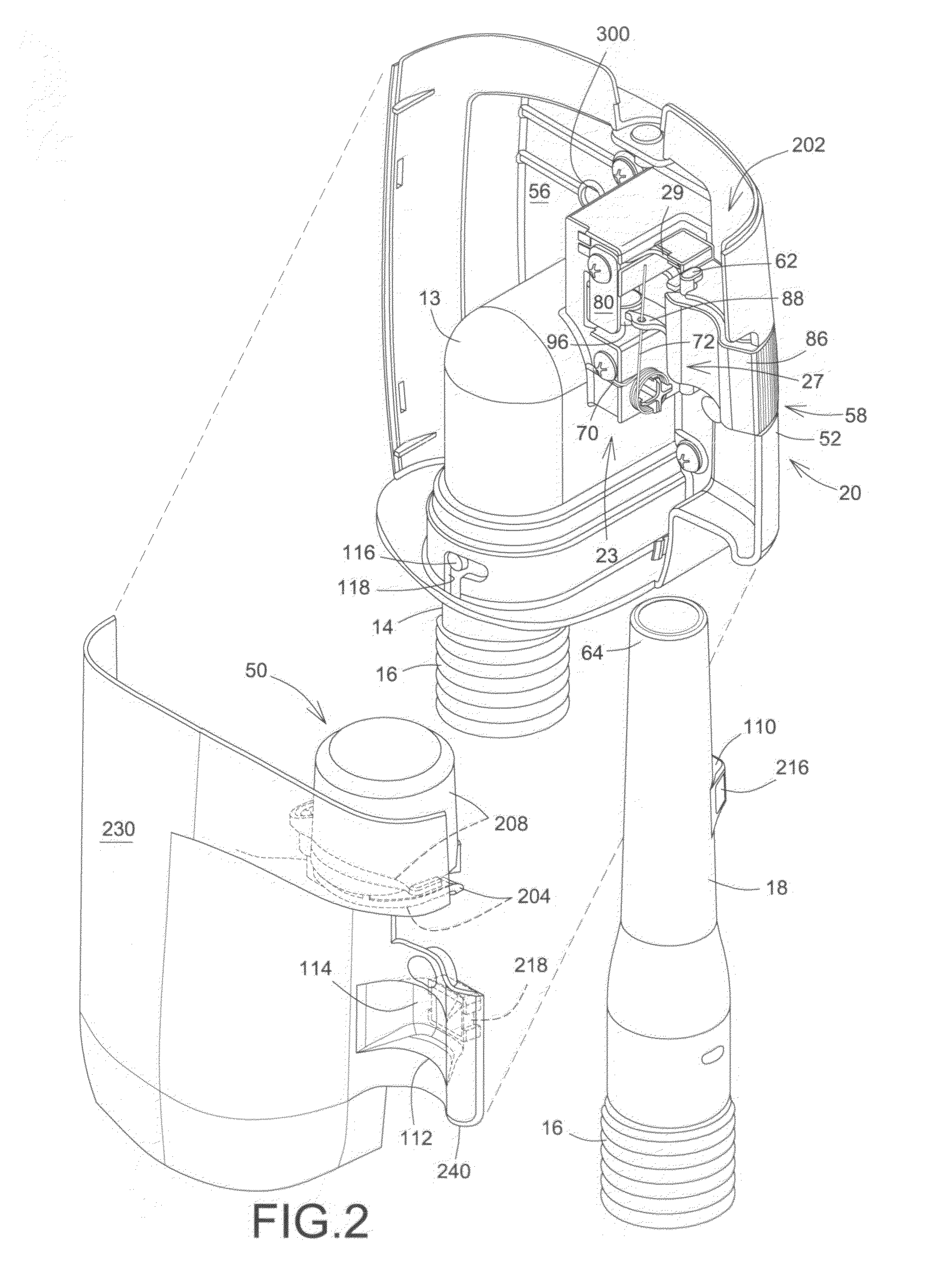 Auxiliary vacuum device for a central vacuum cleaning system