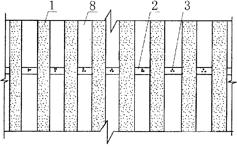 Pit pile anchor wall concrete breast beam structure and construction method thereof