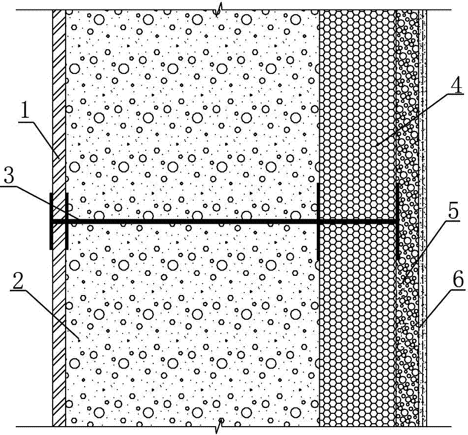 Form-removal-free cast-in-place light-weight insulated wall and construction method thereof