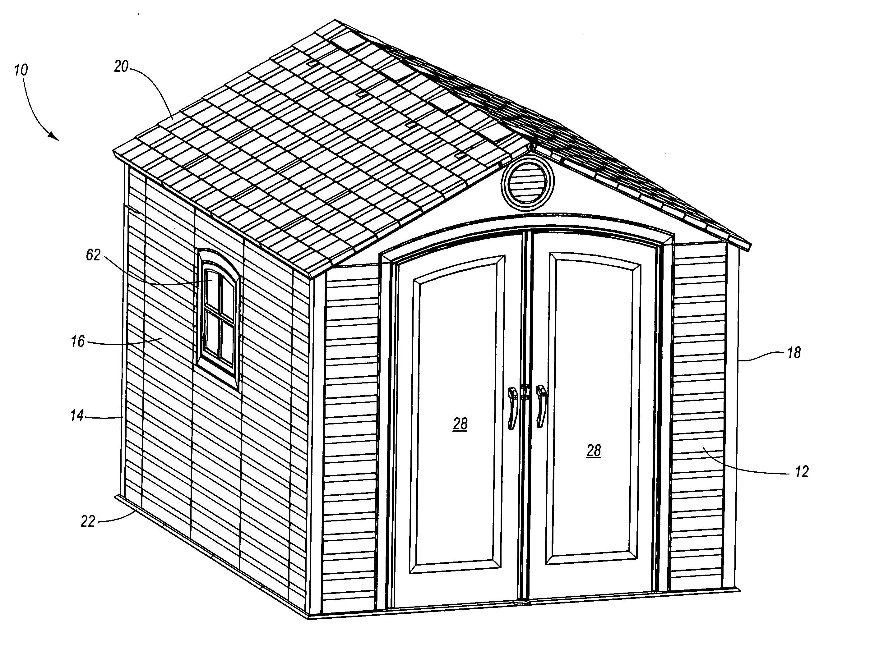 Door assembly for a modular enclosure