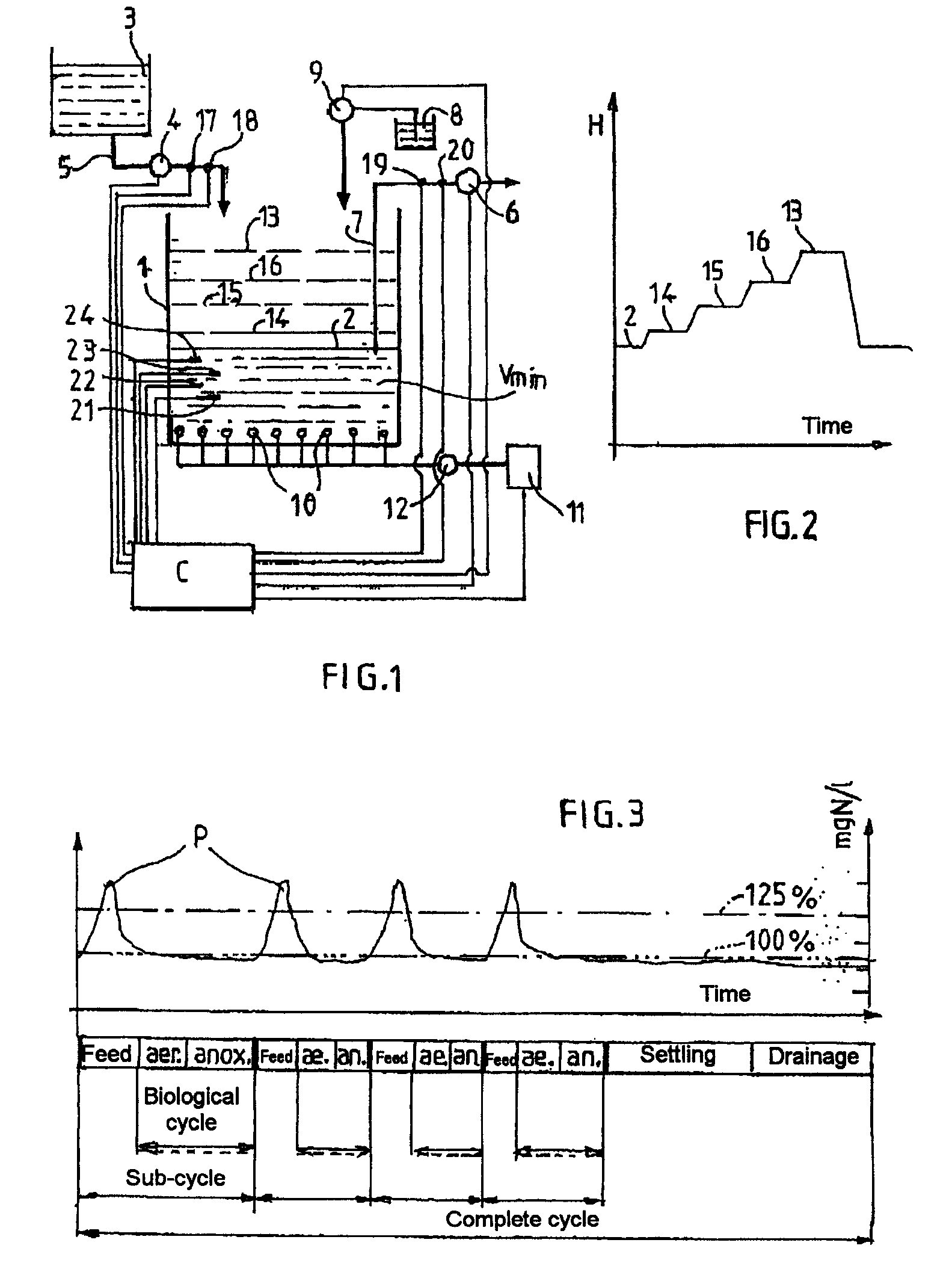 Method and arrangement for processing nitrogen-concentrated effluents in a sequential fractionated cycle biological reactor