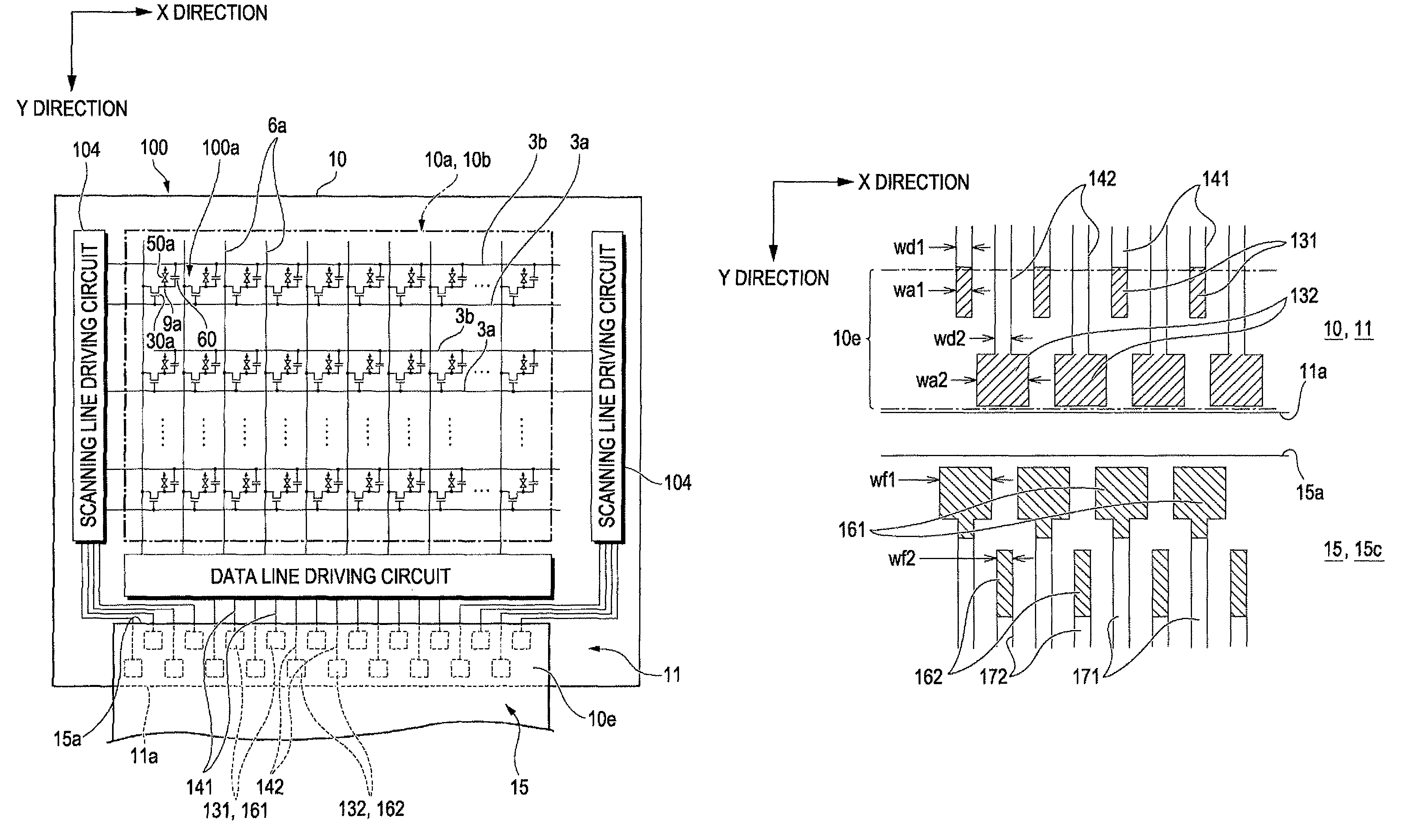 Mounting structure and electro optical device