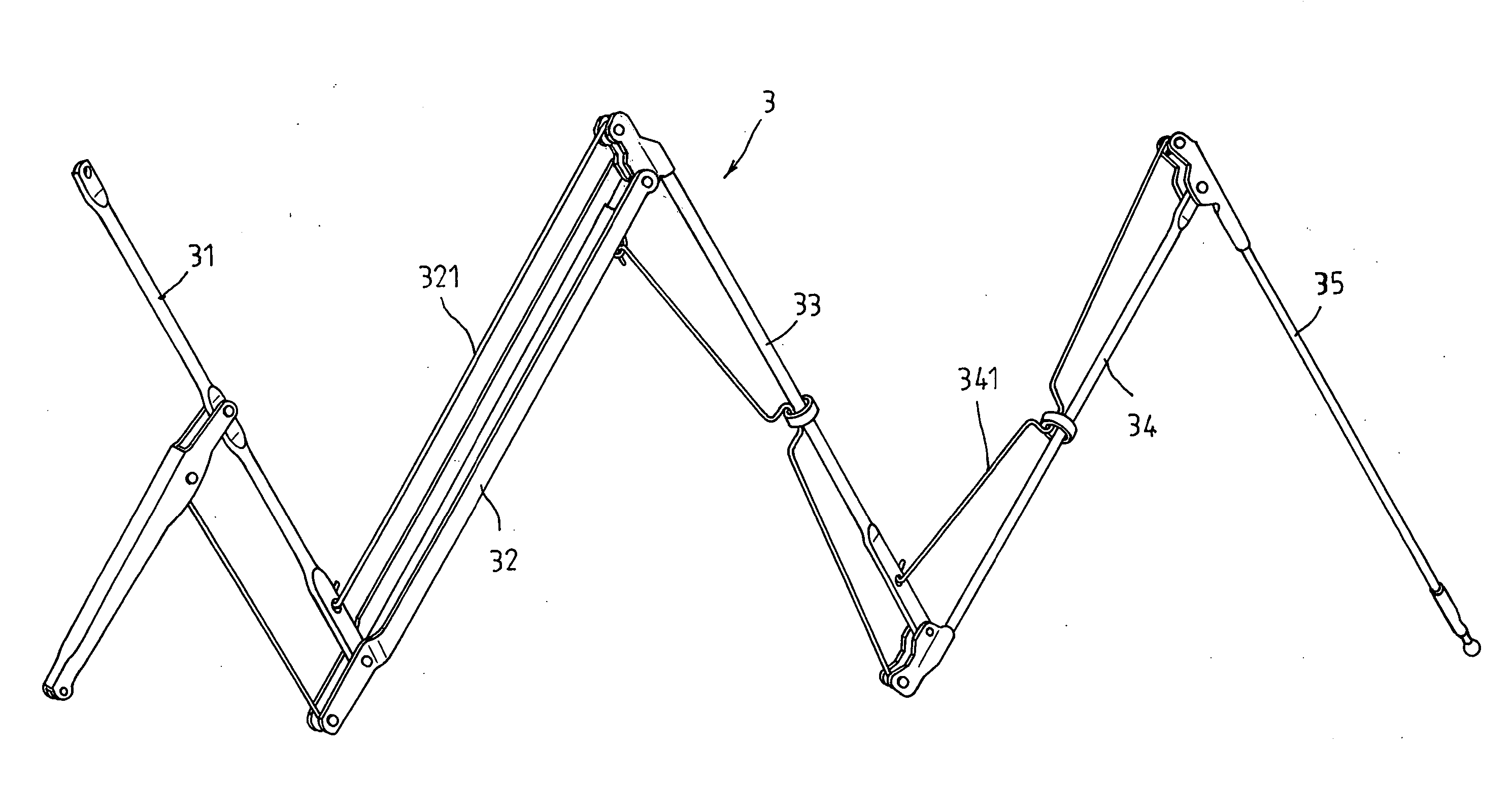 Foldable umbrella frame having five ribs (II)