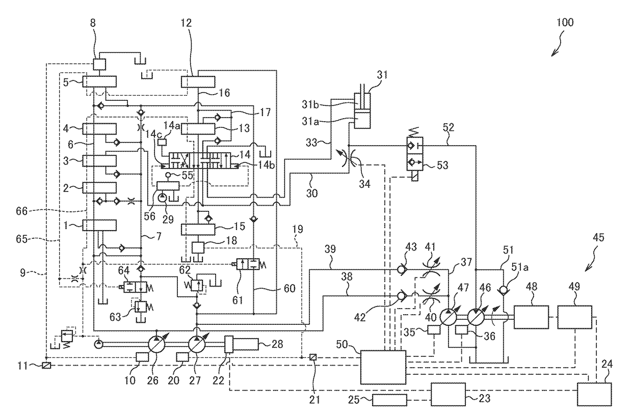 Control system of hybrid construction machine