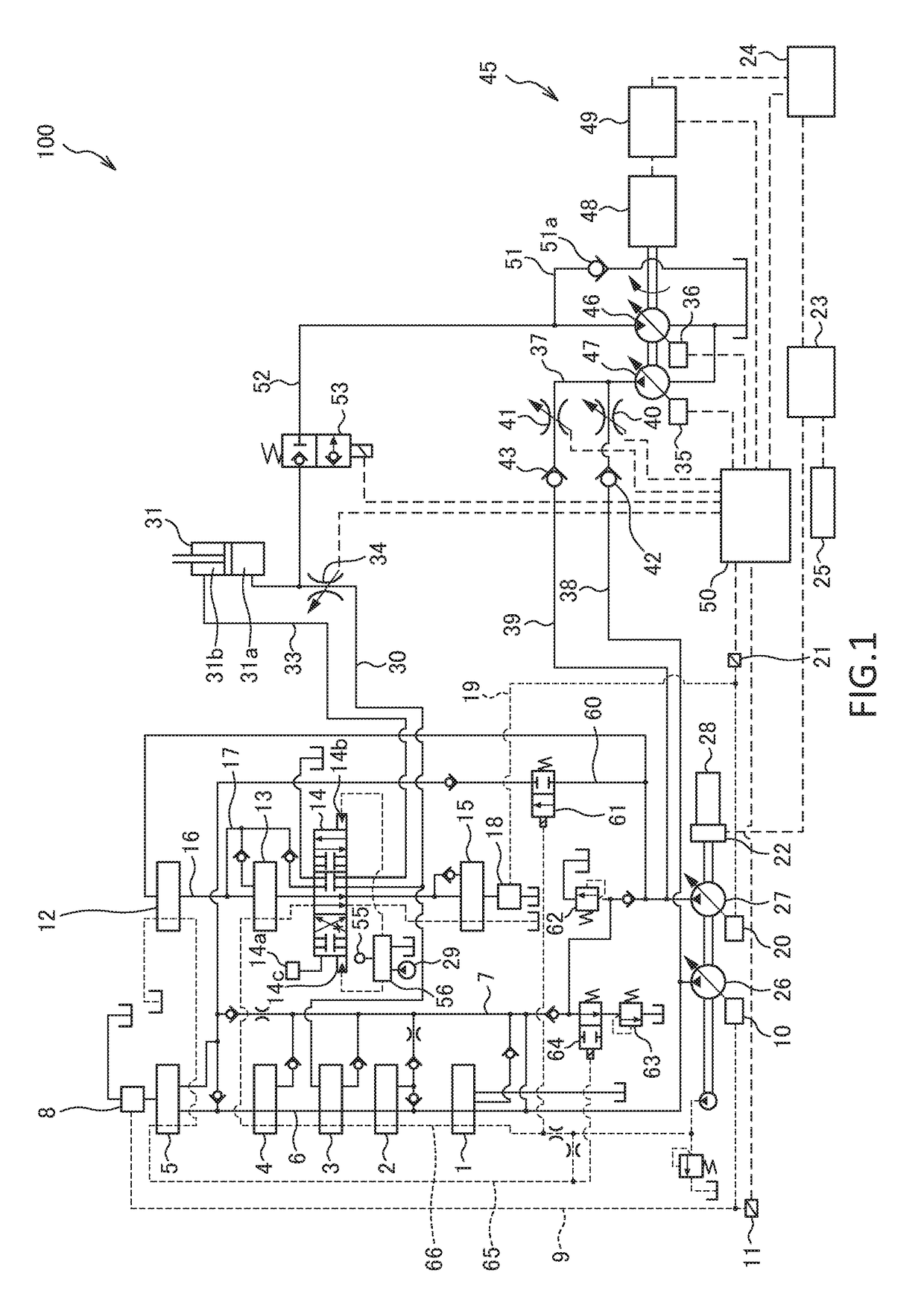 Control system of hybrid construction machine