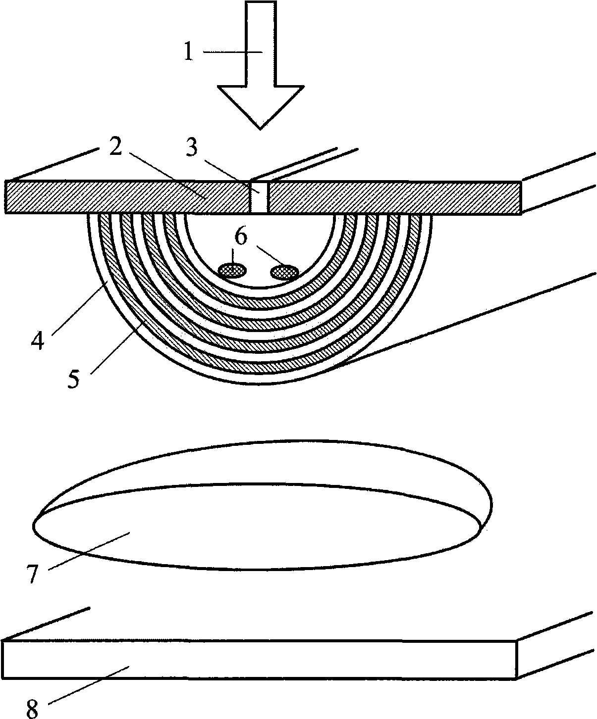 Curved surface composite super resolution current-carrying tube