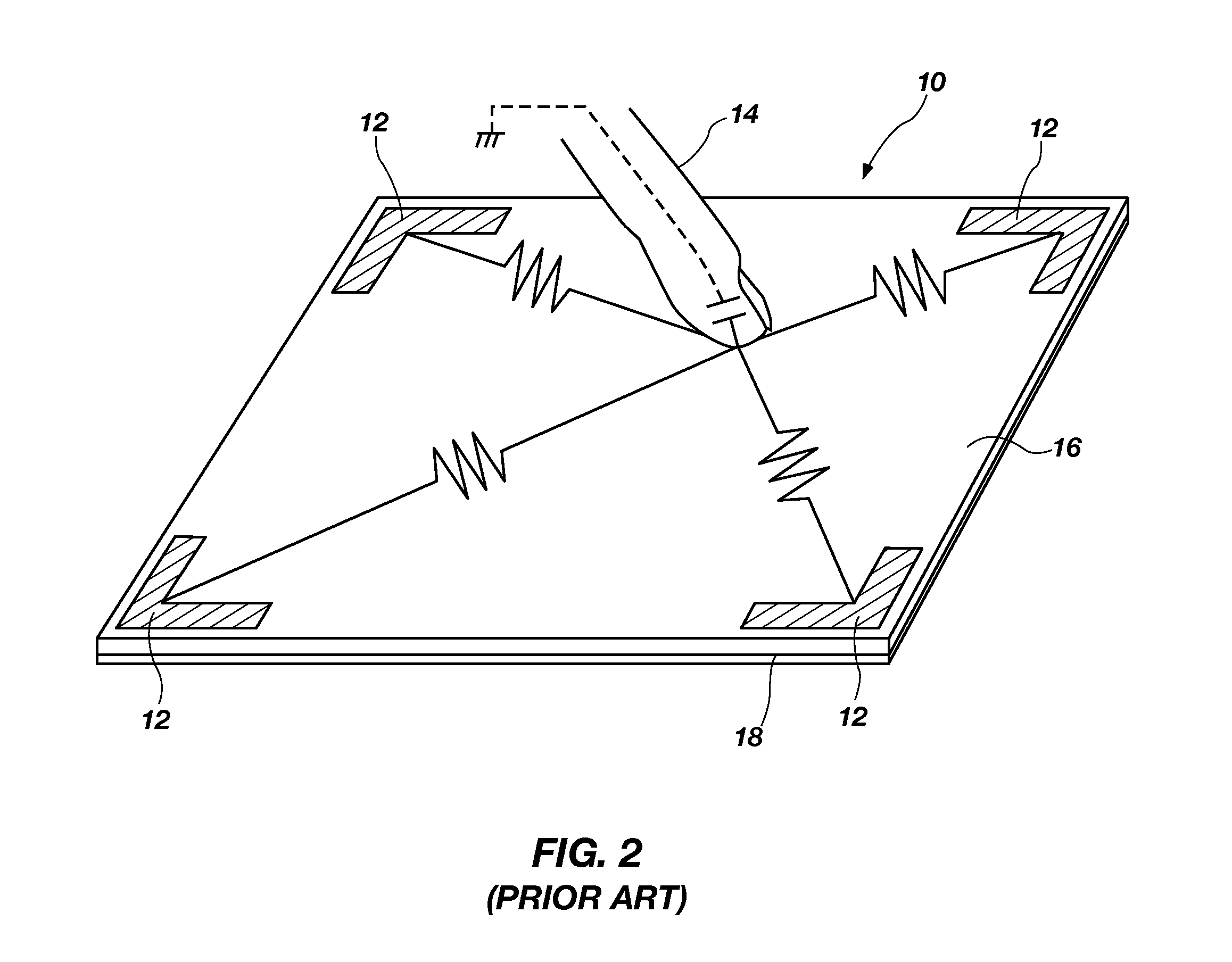 Surface capacitance with area gestures