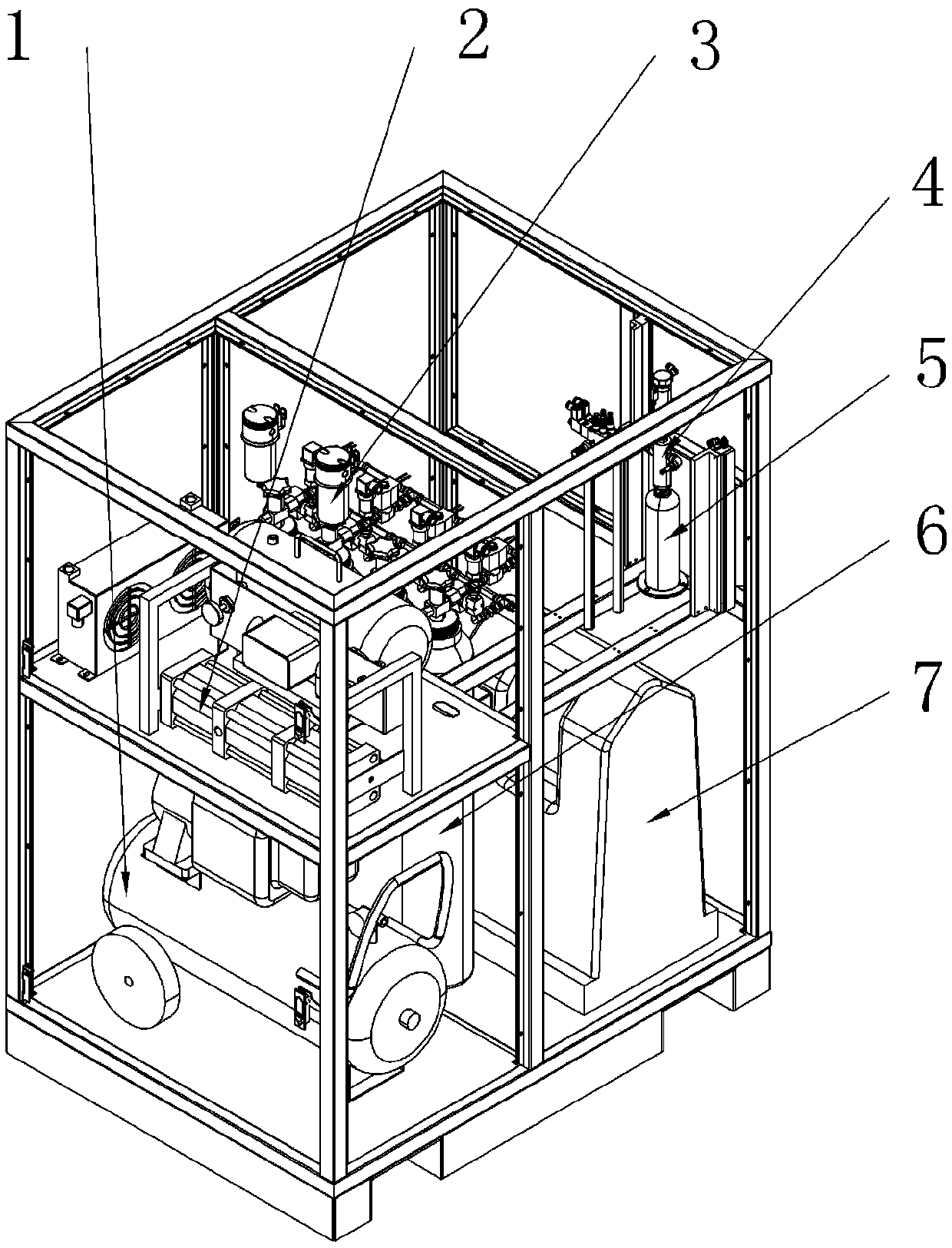 Normal-temperature oxygen pressurizng device