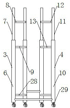 Height-adjustable corner transport rack