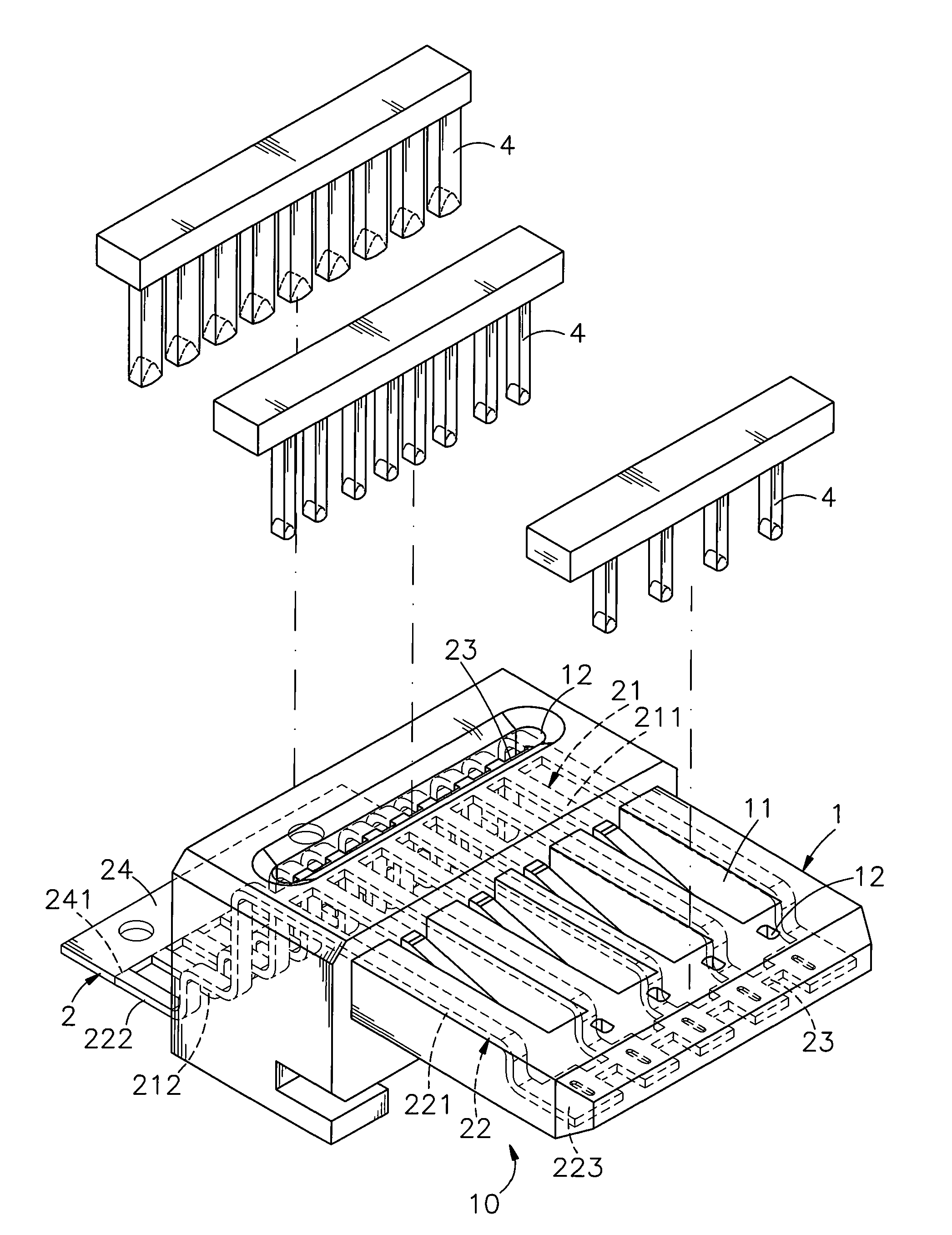 USB connector and its fabrication method