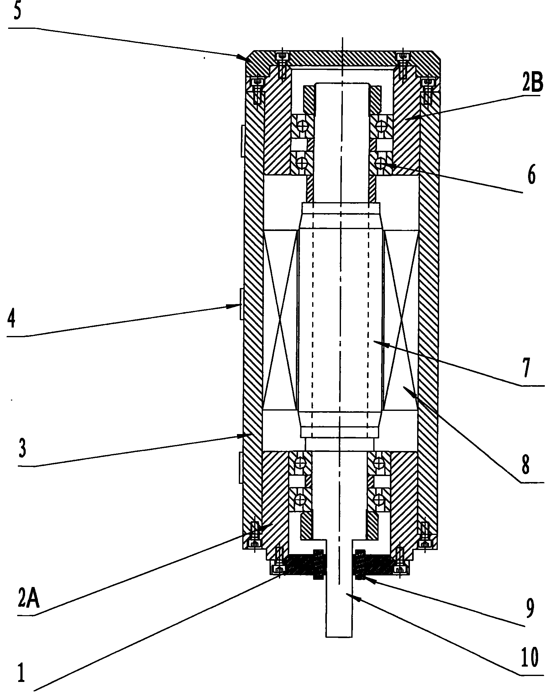 Electric main shaft structure capable of realizing self-examination of thermal extension