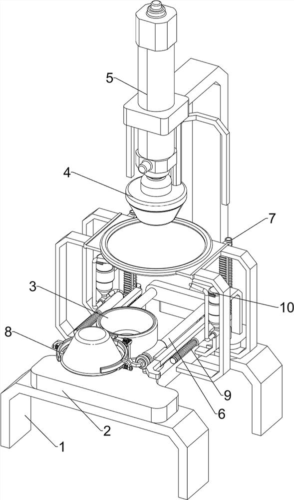 Rapid egg tart skin extrusion forming device