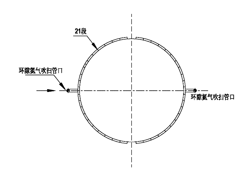 Nitrogen purging method for large-sized low-temperature liquid hydrocarbon storage tank