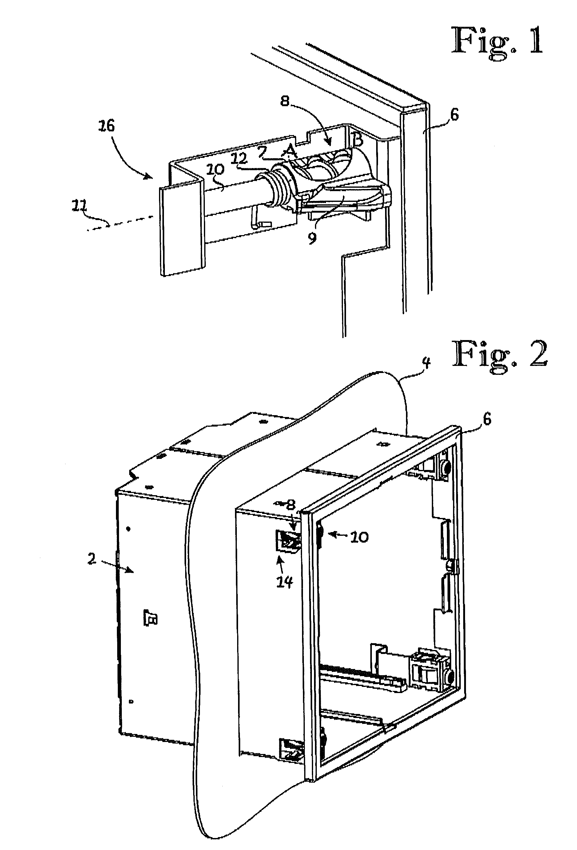 Mechanism for fastening casing into wall opening
