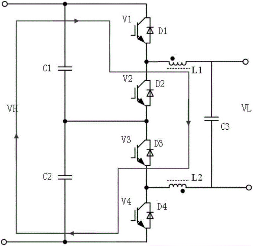Isolated three-level bidirectional DC-DC converter with coupling inductor