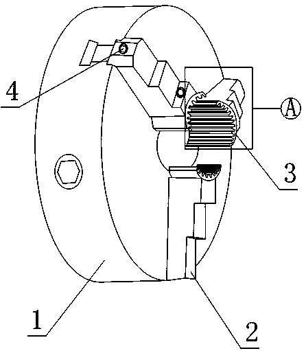 Three-jaw chuck for clamping synchronous belt pulleys