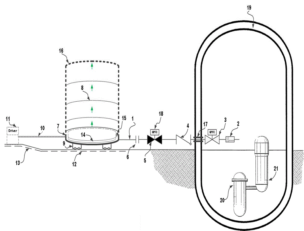 Passive containment accident pressure-releasing system capable of containing discharged gas