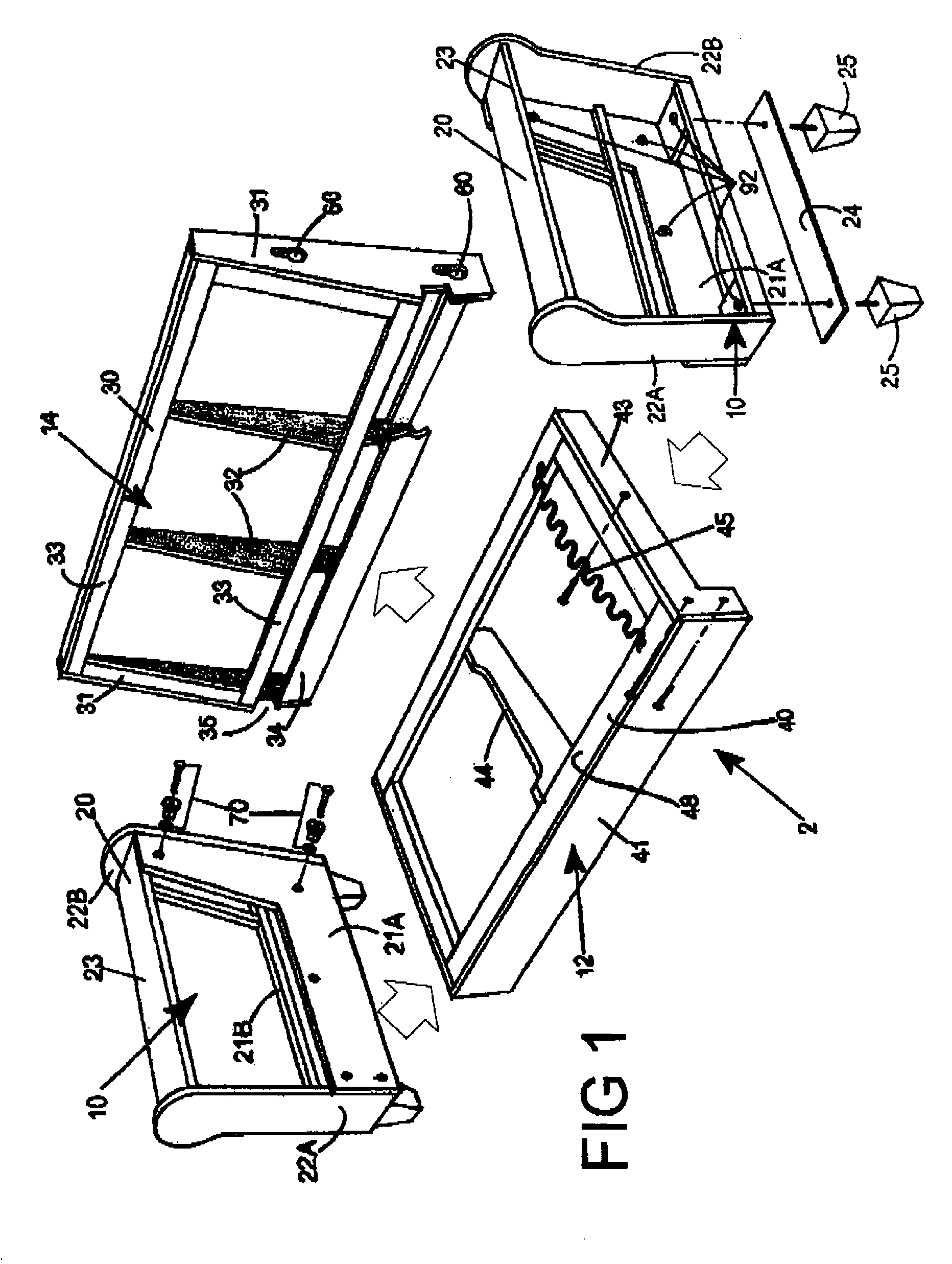 Assembly apparatus for modular components especially for upholstered furniture