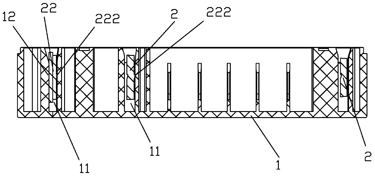 Connection structure between moving spring part and base of magnetic latching relay