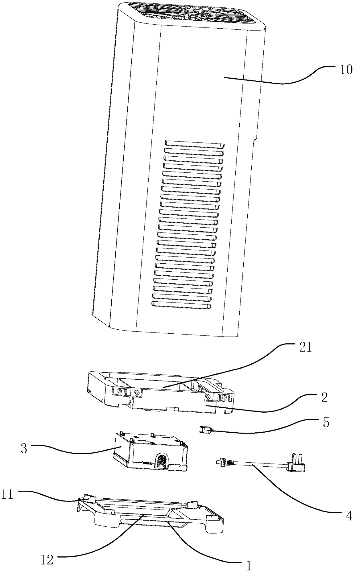 Base assembly of electric appliance and air purifier