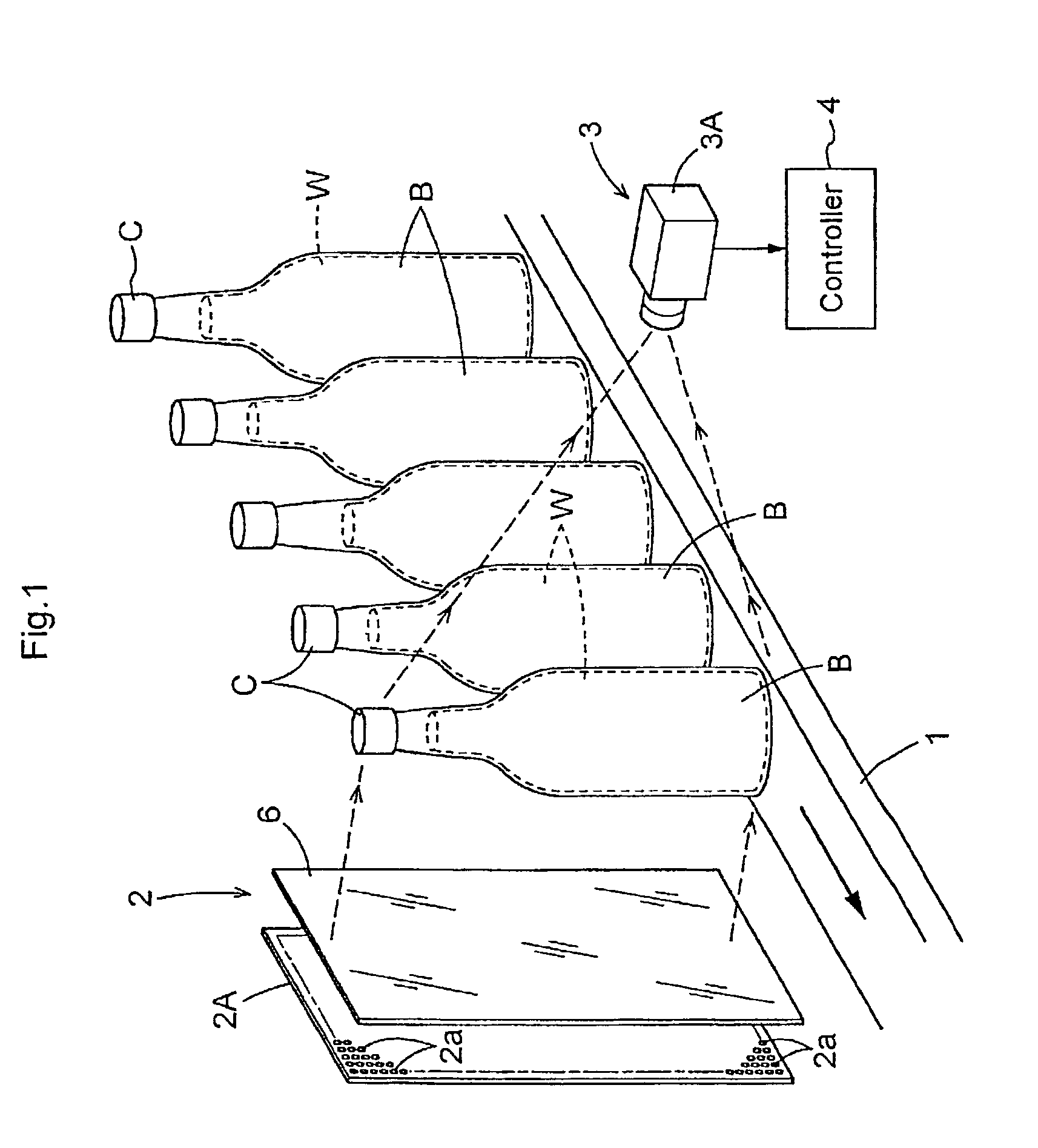 Method and device for imaging liquid-filled container
