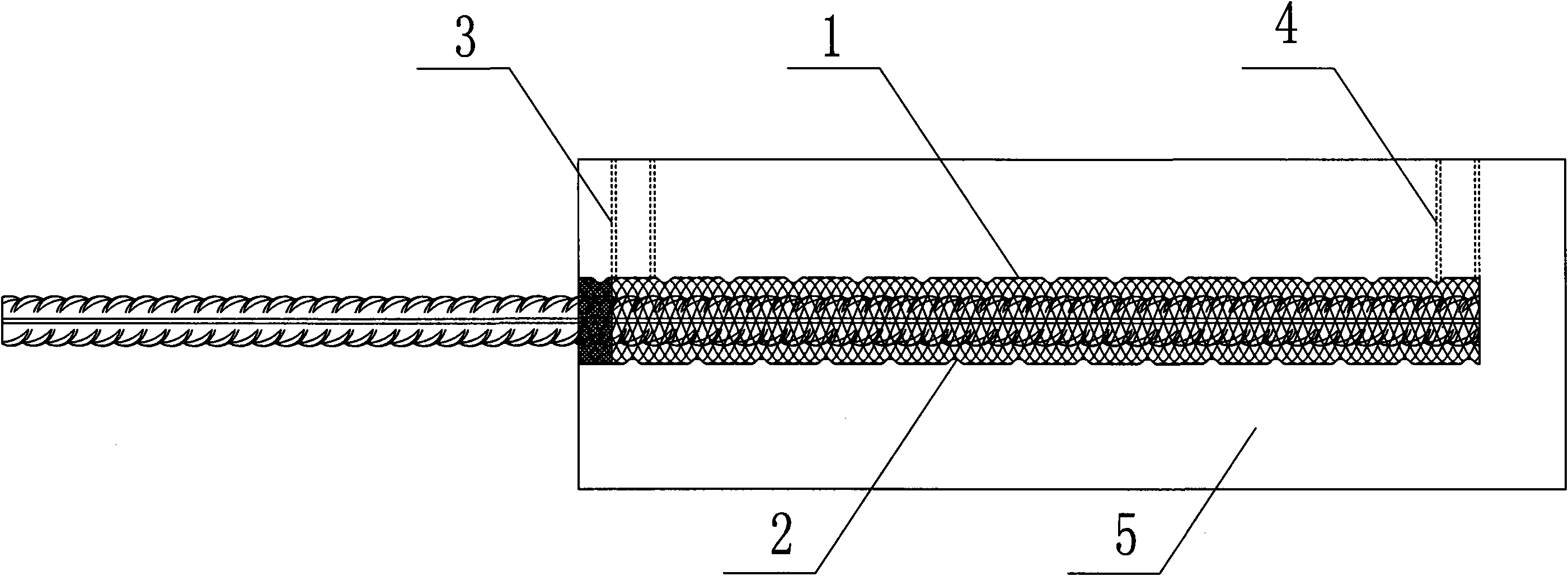 Steel wire mesh cylinder with preformed hole and method for carrying out steel bar connection