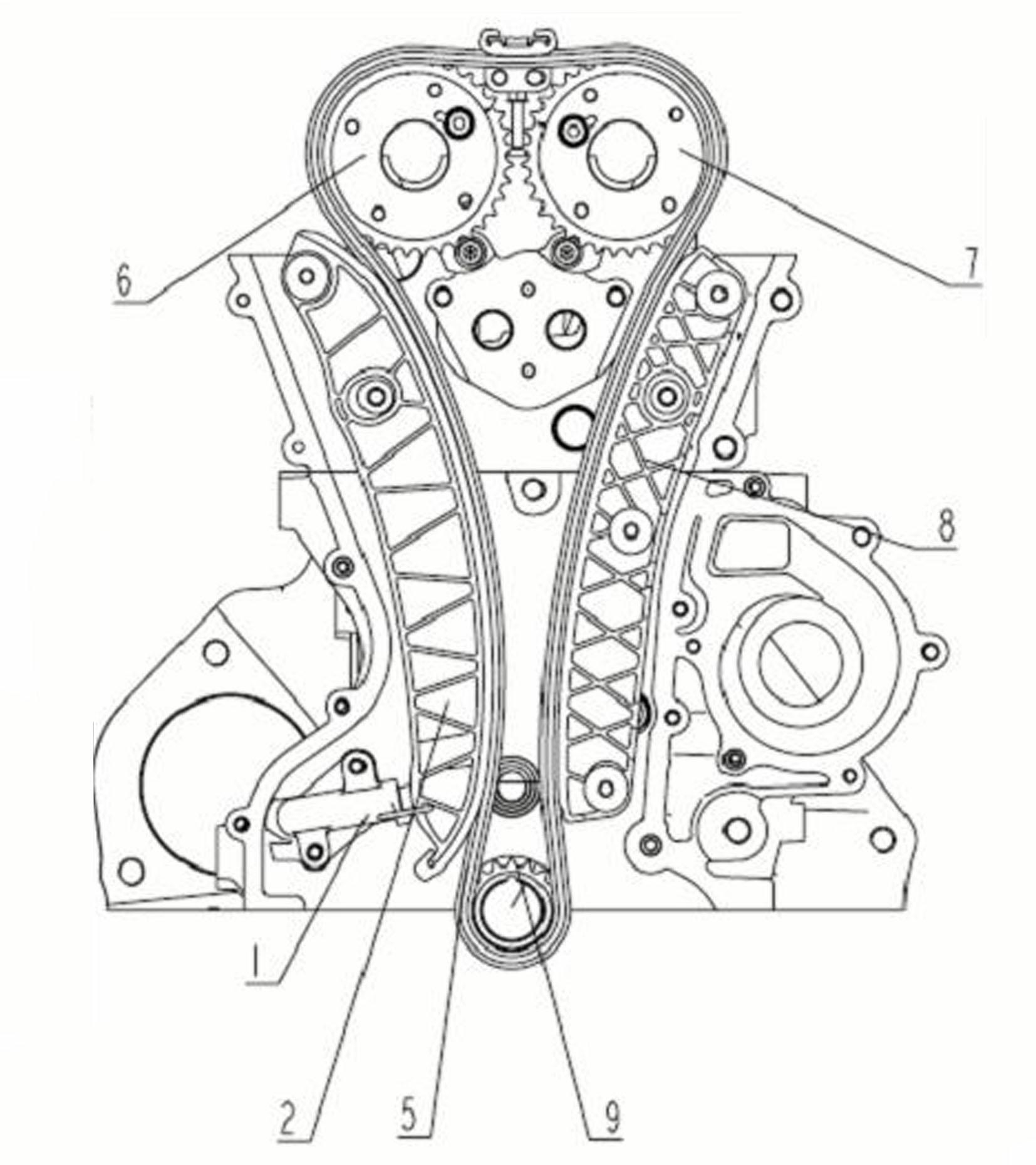 Lubricating structure of timing chain system of engine