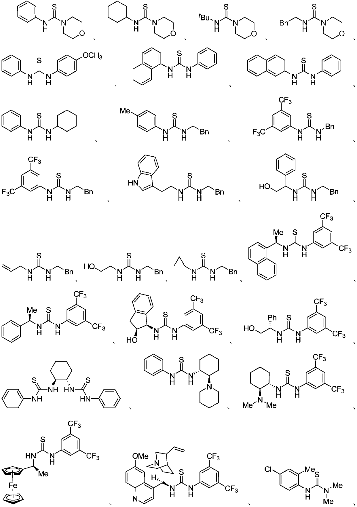 Thiourea and oxazolidinethione compounds and their synthesis method and application
