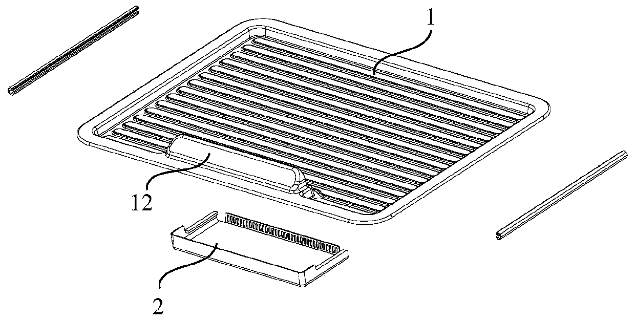 Baking tray structure and oven equipment
