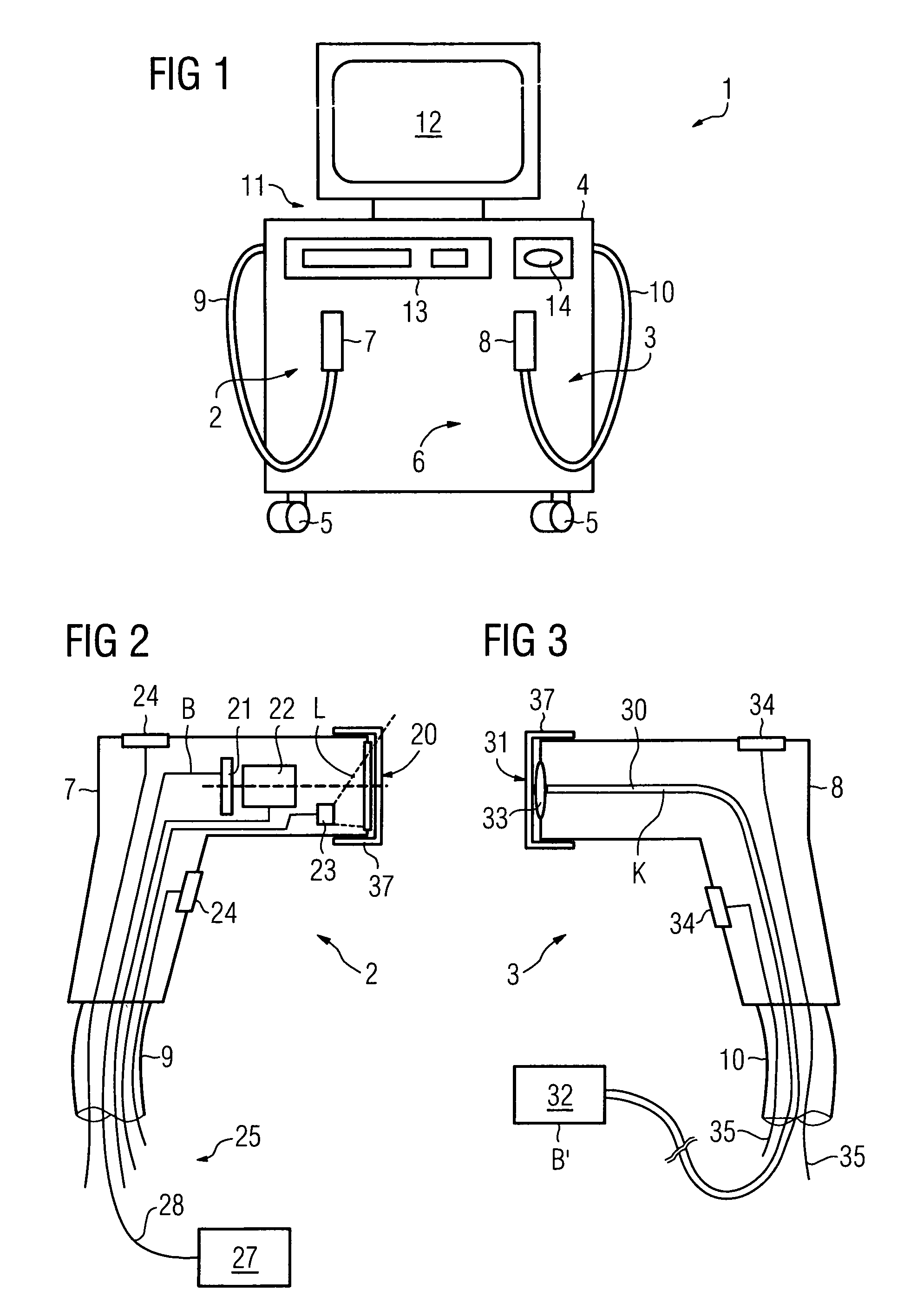 Method and device for examining the skin