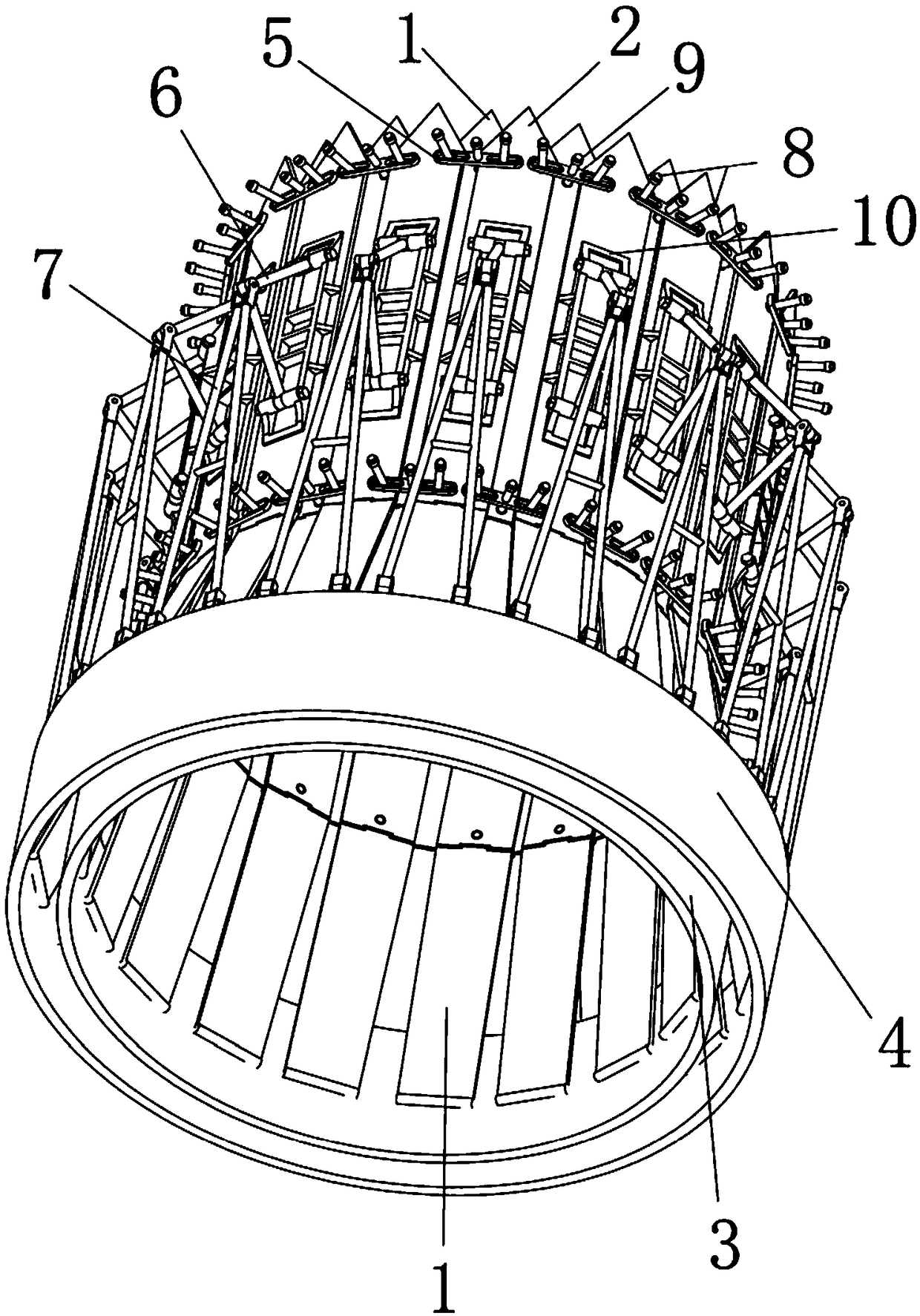 Variable-diameter self-adaptive rotary cutting type banana bunch cutter