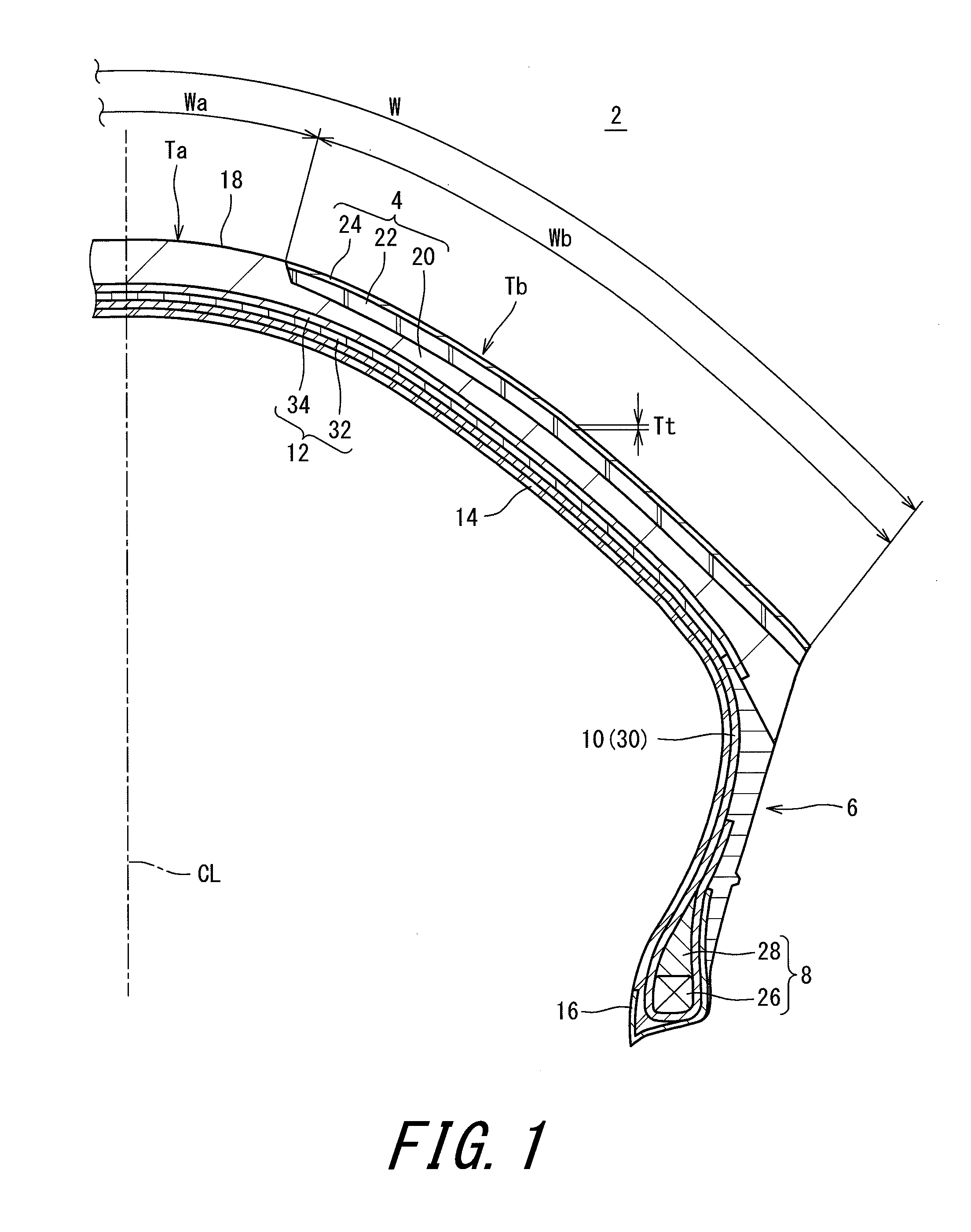 Pneumatic tire for use in two-wheeled automotive vehicle