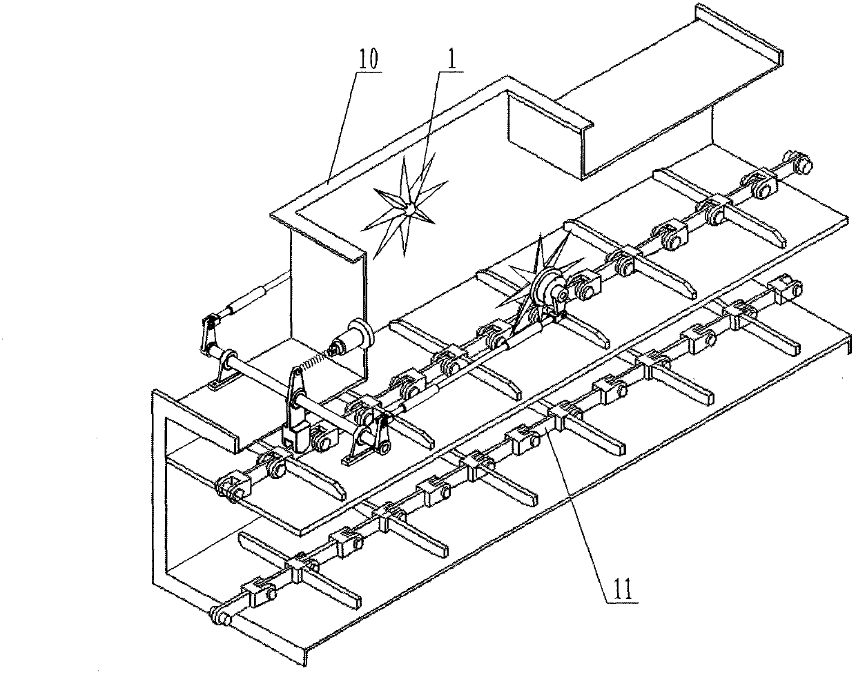 Conveyor synchronous cleaning device