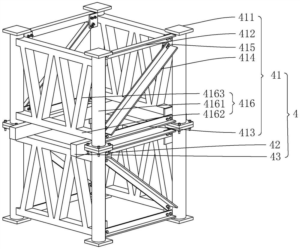 Large-span net rack jacking construction process