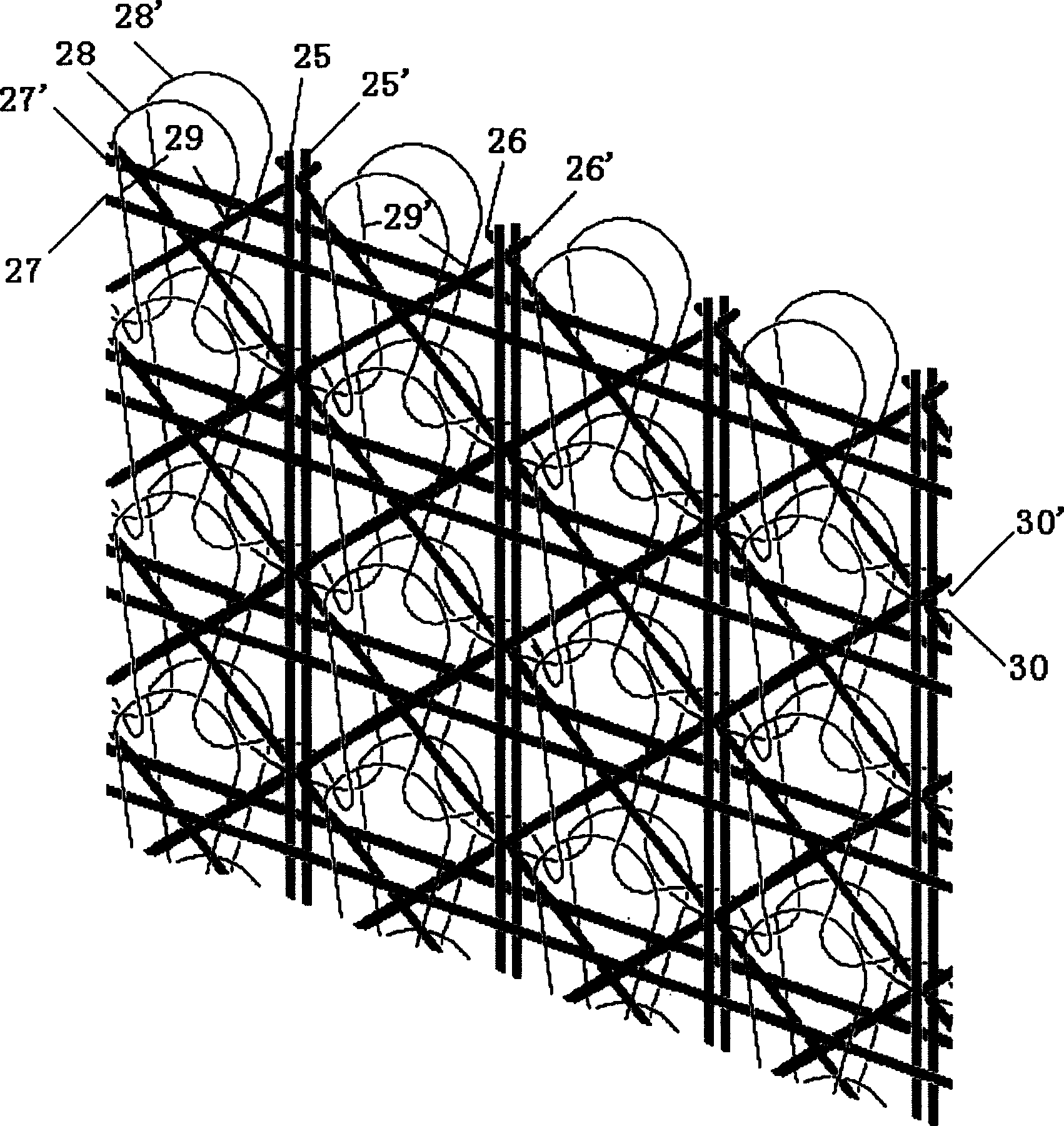 Knitting structure, method and apparatus