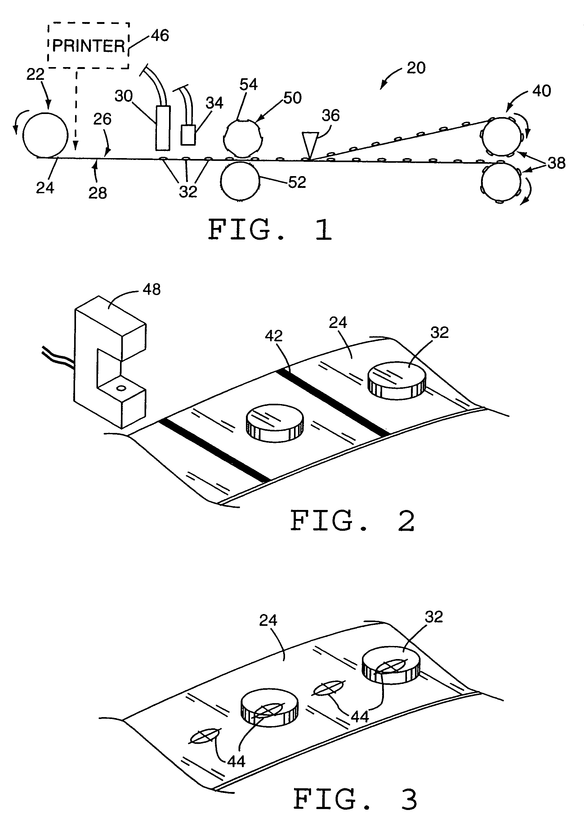 Adhesive segment indexing method and apparatus and roll of adhesive segments for use therewith