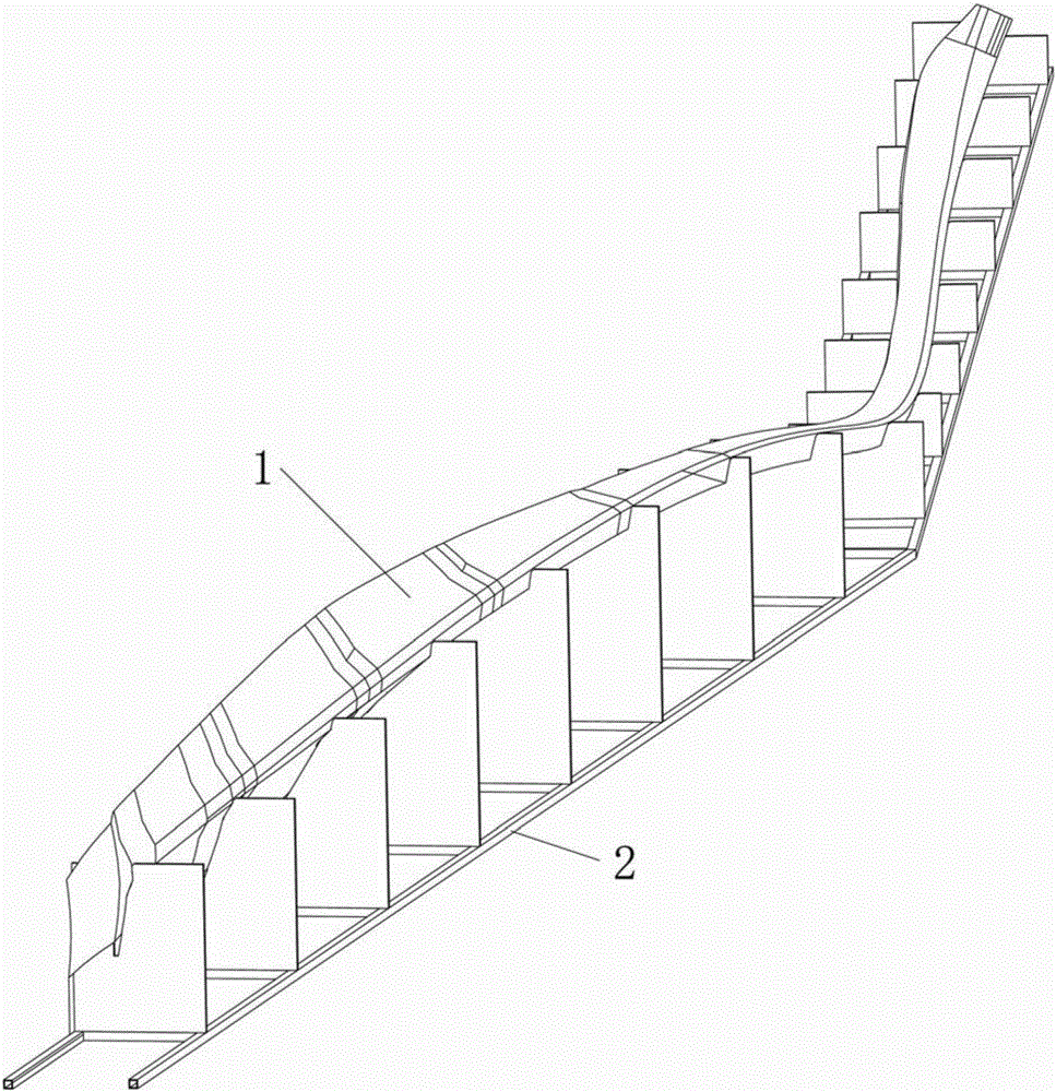 Method for hoisting ud prefabricated part of trailing edge of wind power blade into main form shell layup