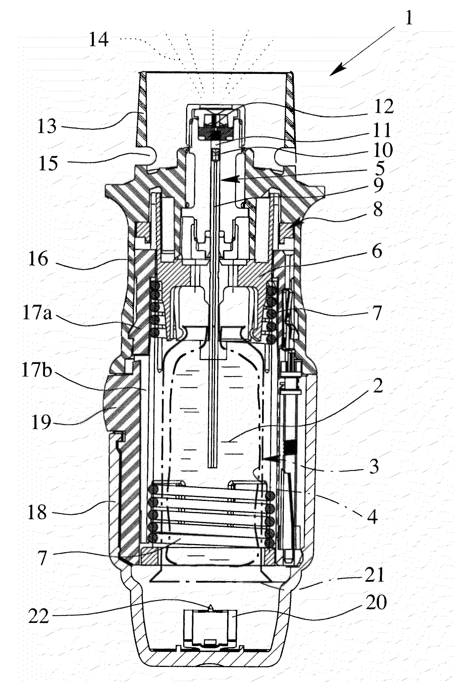 Portable inhaler with add-on device with a chamber for intermediate storage of an atomized medicament preparation