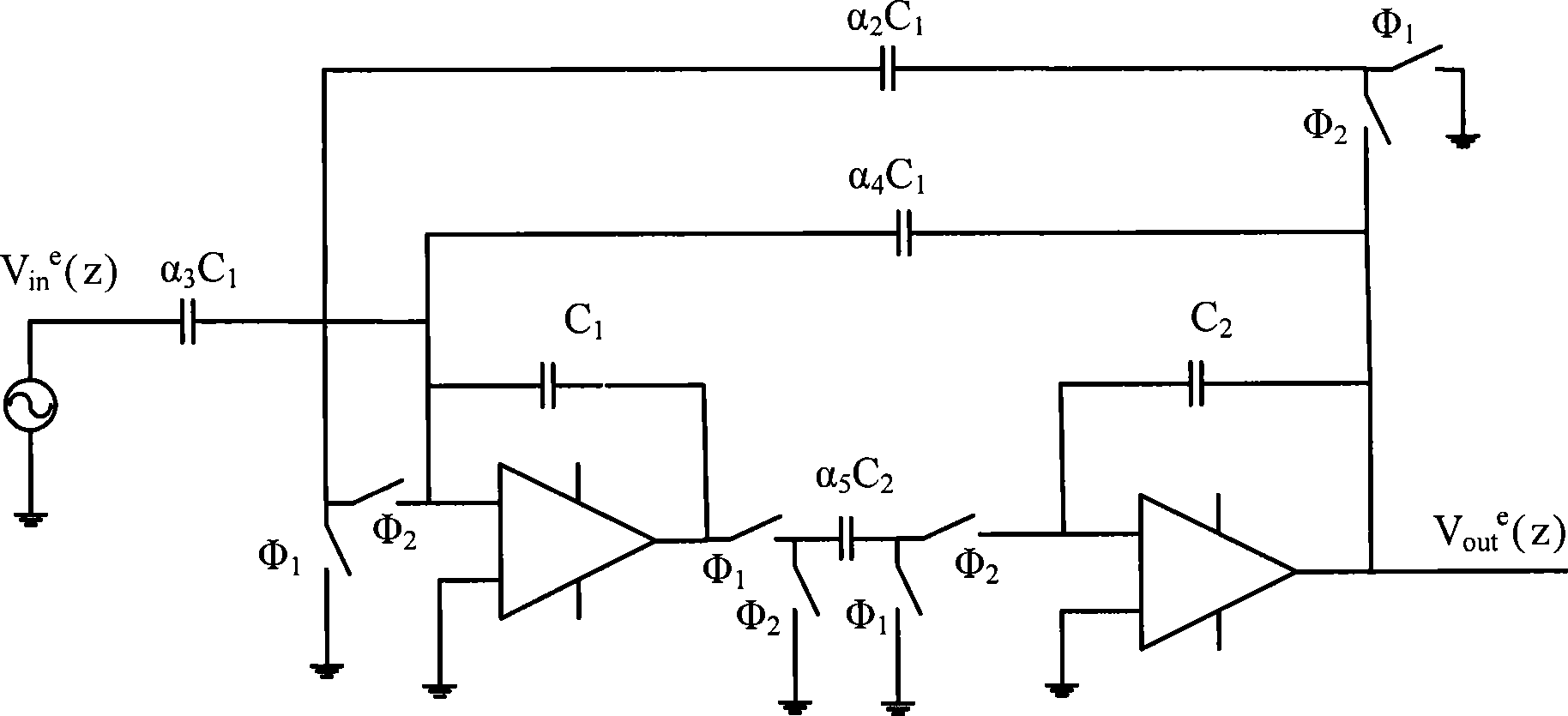 Switch capacitor band-pass filter and continuous time band-pass filter