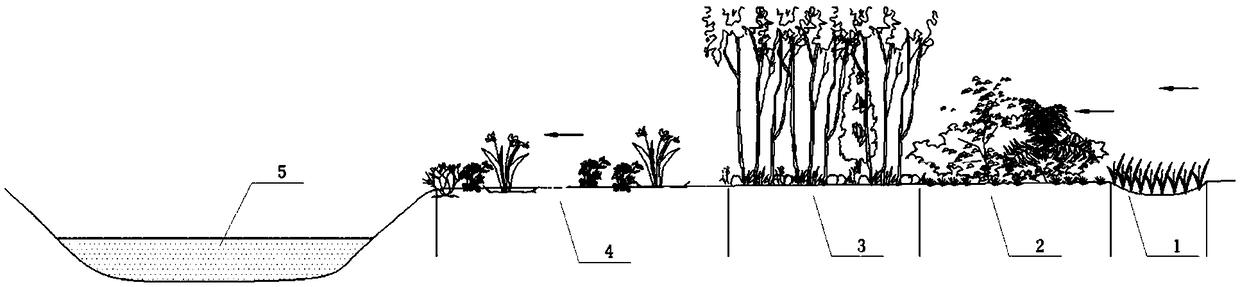 Coastal ecological buffer zone structure having compounding effect