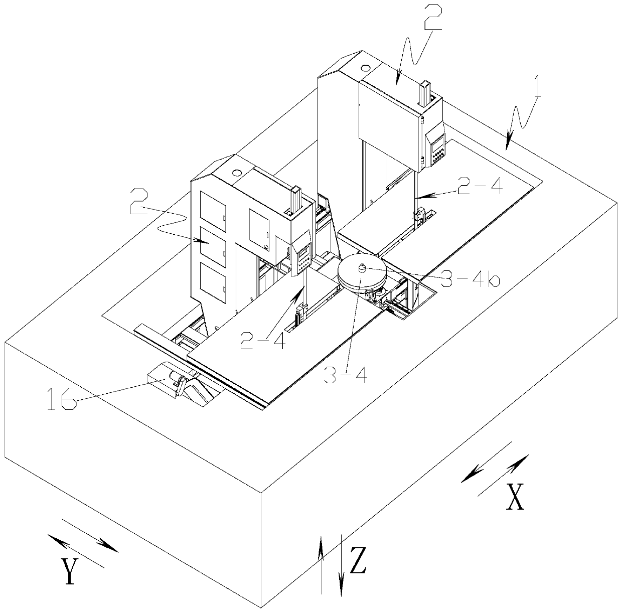 Double-saw-frame efficient sawing machine