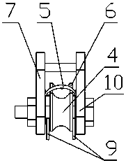 Device for passing of lifting steel wire rope of ash hopper of wall plastering machine