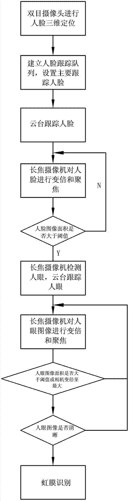 Device for remote iris tracking and acquisition, and method thereof