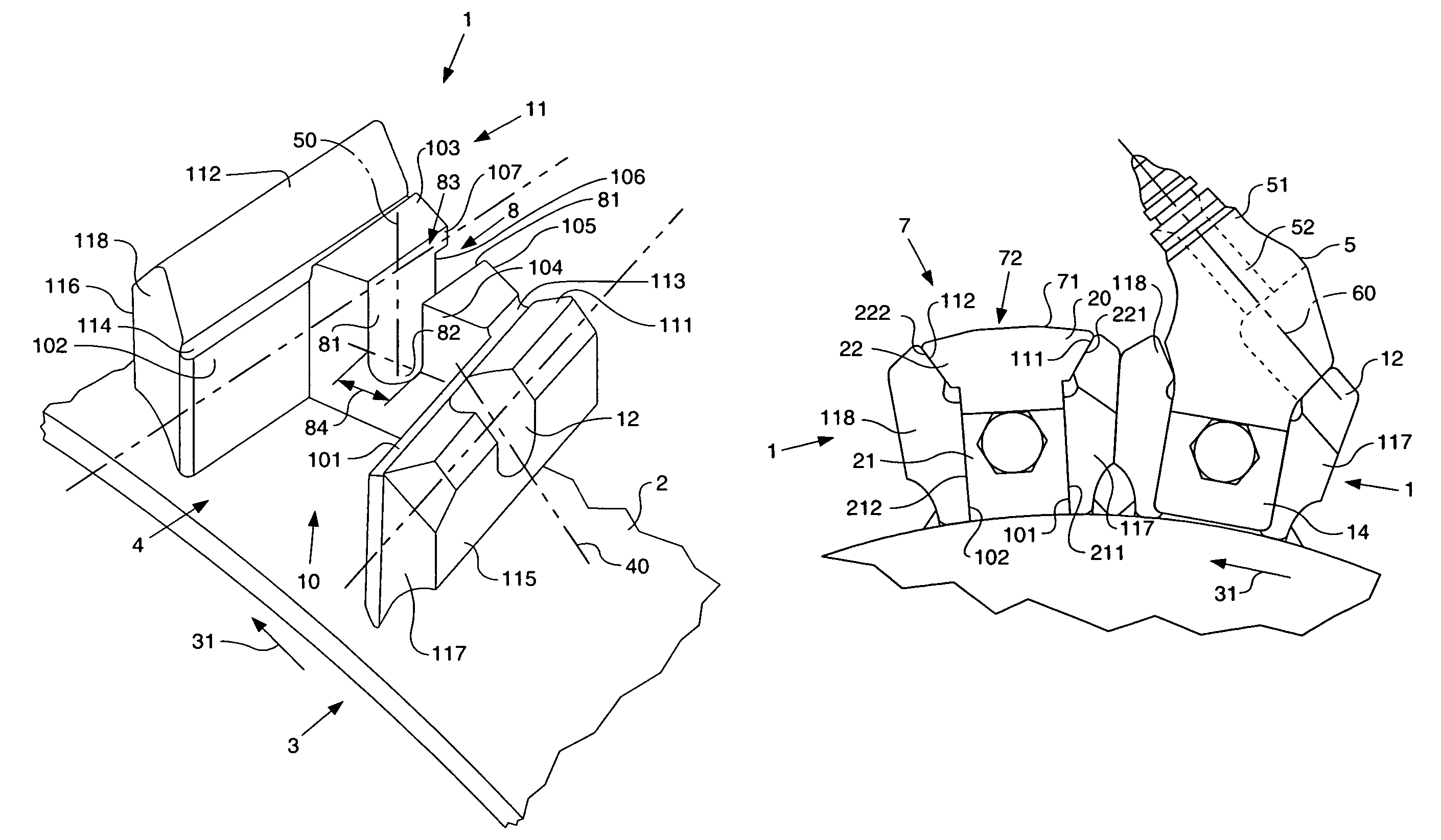 Support base for toolholder of a milling drum