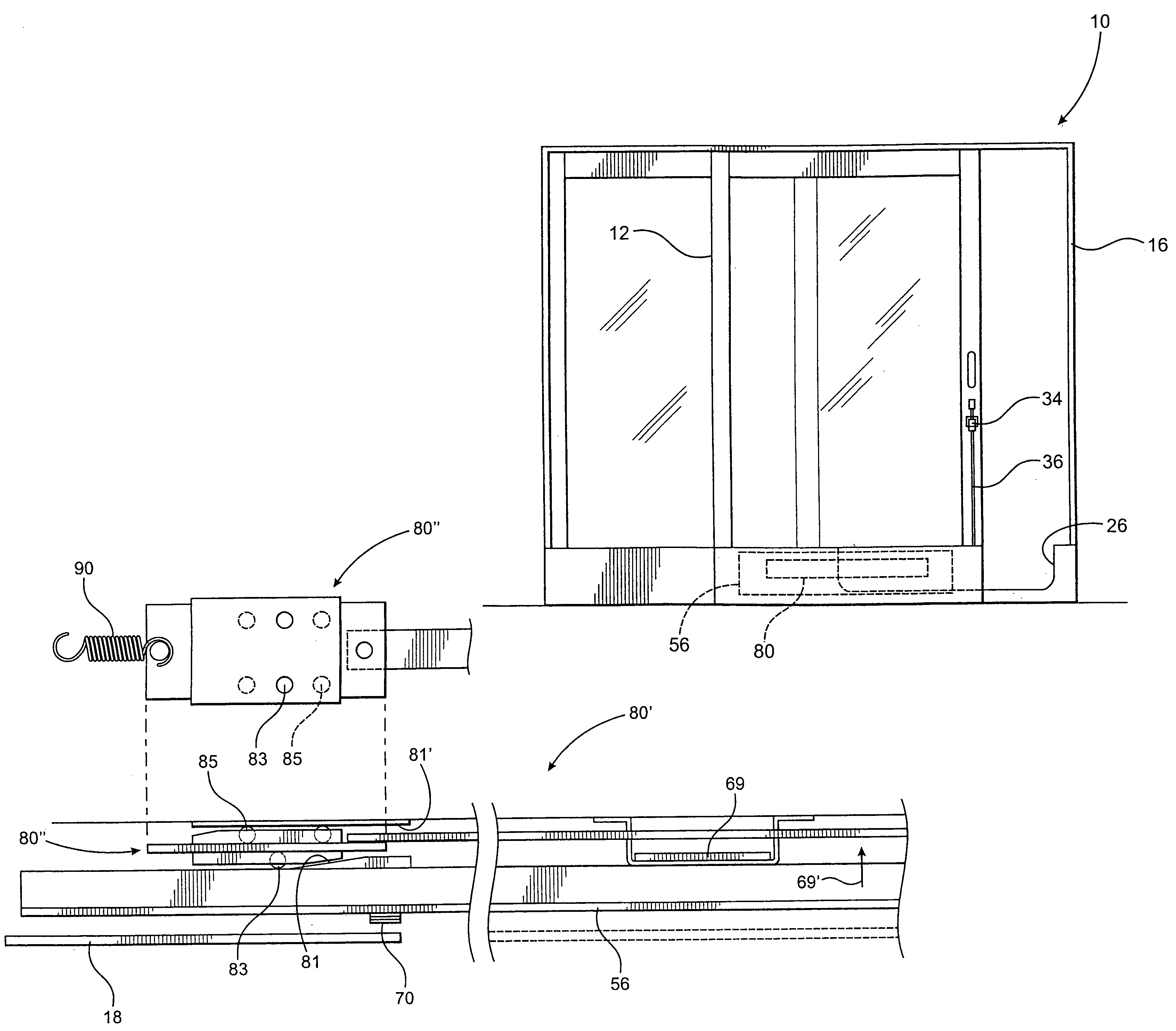 Assembly providing a water restrictive barrier and an unobstructed passageway for a doorway