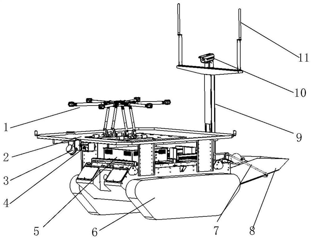 Air-ground cooperation device and method for remote complex environment investigation