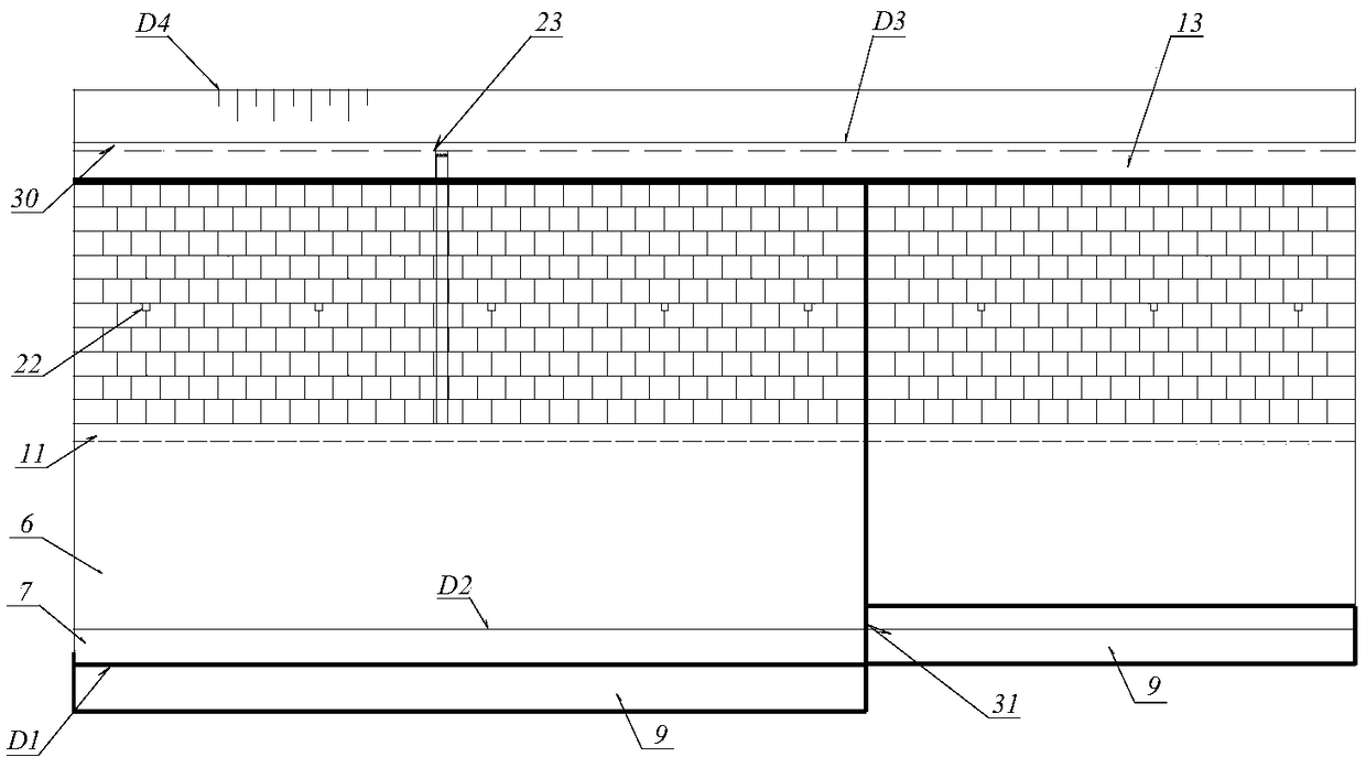 Double-side cantilever retaining wall pop-up package opposite-pull type reinforced earth railway embankment structure